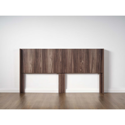 Modern Farmhouse Wood Headboard with Fluted Panel Wingback Design