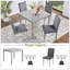 Ensemble de table de salle à manger en bois 5 pièces, ensemble de table de cuisine avec une table carrée et 4 chaises rembourrées, table de salle à manger en bois avec décoration en cristal et ensemble de chaises pour la cuisine, la salle à manger, gris argenté