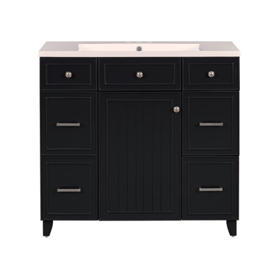 Ensemble de meuble-lavabo avec lavabo 36 po, lavabo simple, meuble-lavabo avec porte à fermeture douce et tiroir 36 po