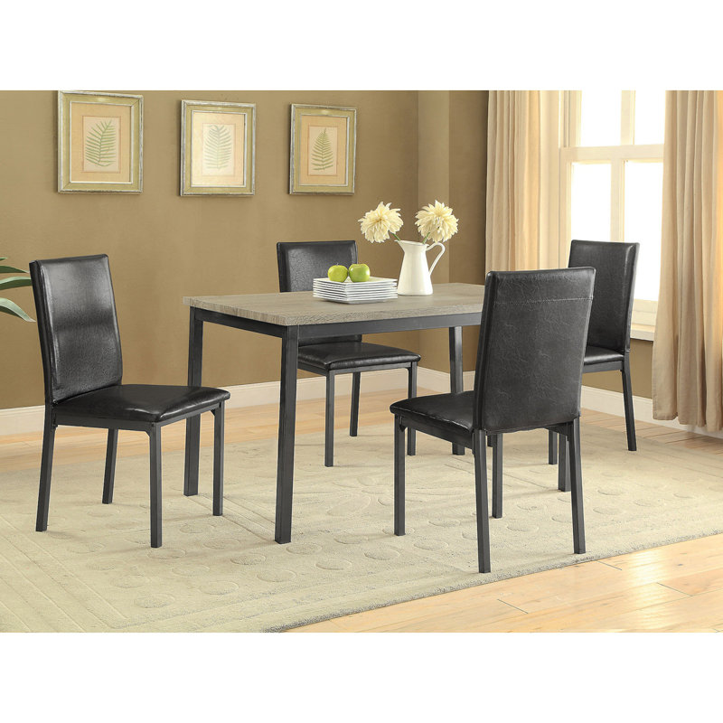Macy Black 5-Piece Dining Set