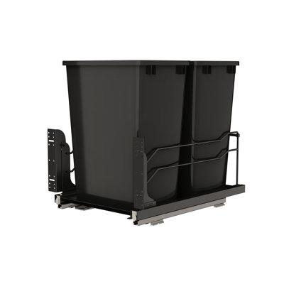 Rev-A-Shelf Double Pullout Kitchen Trash Can 35 qt. Soft-Close 53WC-1835SCDM-218