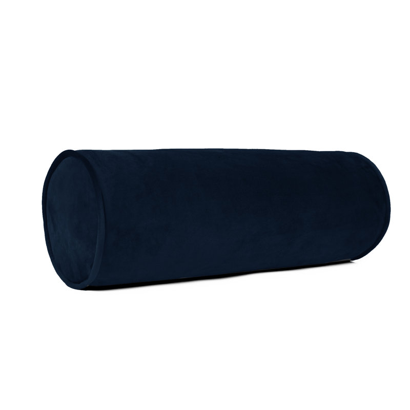 Navy Blue Velvet Neckroll Decorative Pillow Set