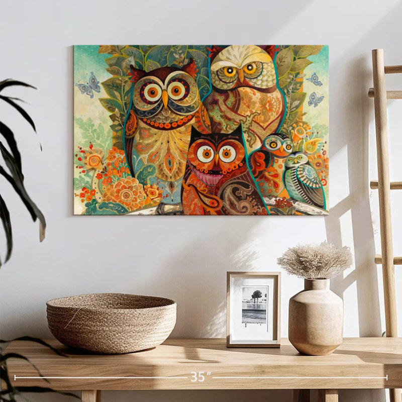 Brampt Forest Owls, 16" H x 24" W
