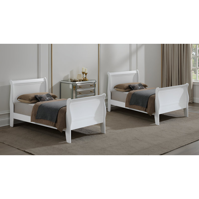 Ensemble de 2 lits-bateau simple Roskilde, Lit simple, Blanc