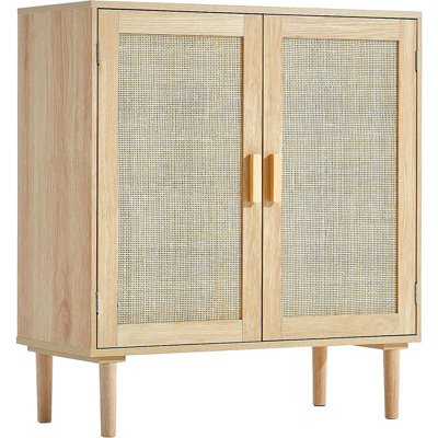 Buffet en rotin avec portes magnétiques - Naturel