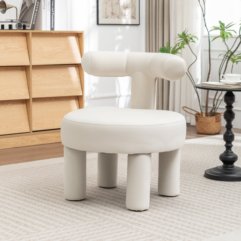 Fauteuil demi-tonneau en velours Bula, Beige