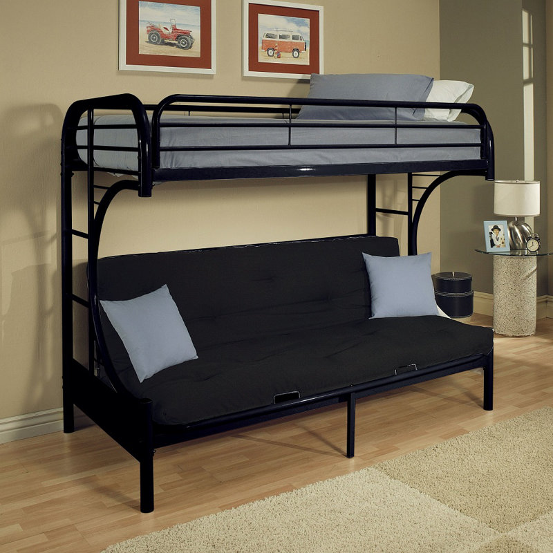 ACME Eclipse Futon Audeliz (Twin XL/Queen), Black, Black, Twin Over Queen