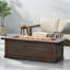 56'' Rectangular Propane Fire Pit, 50,000 . Brown Wood Finish. Lightweight Concrete, No Assembly, Transform Your Outdoor Mood Fireplace, Rectangular. Theme. Relax In Hideaway
