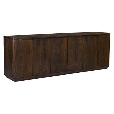 Bernard 6-door Sideboard In Modern Barista Brown Finish On Acacia Solid Wood