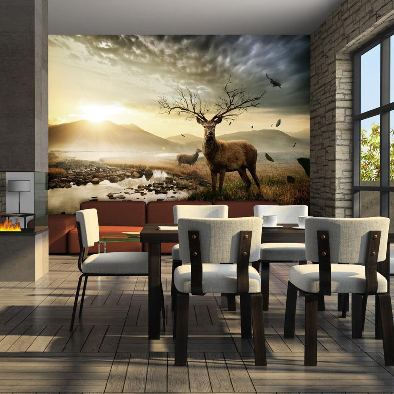 Murale Darhonda Deers par Mountain Stream, L 121 po x l 157 po