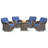 Agnes All-Weather Rattan Outdoor T-Back Cushions Conversation Set With Swivel Chairs And Fire Pit (Set Of 4)-198918040