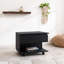 Table basse avec rangement surélevé, bois manufacturé noir, l 21,6 x P 19,6, roulettes verrouillables