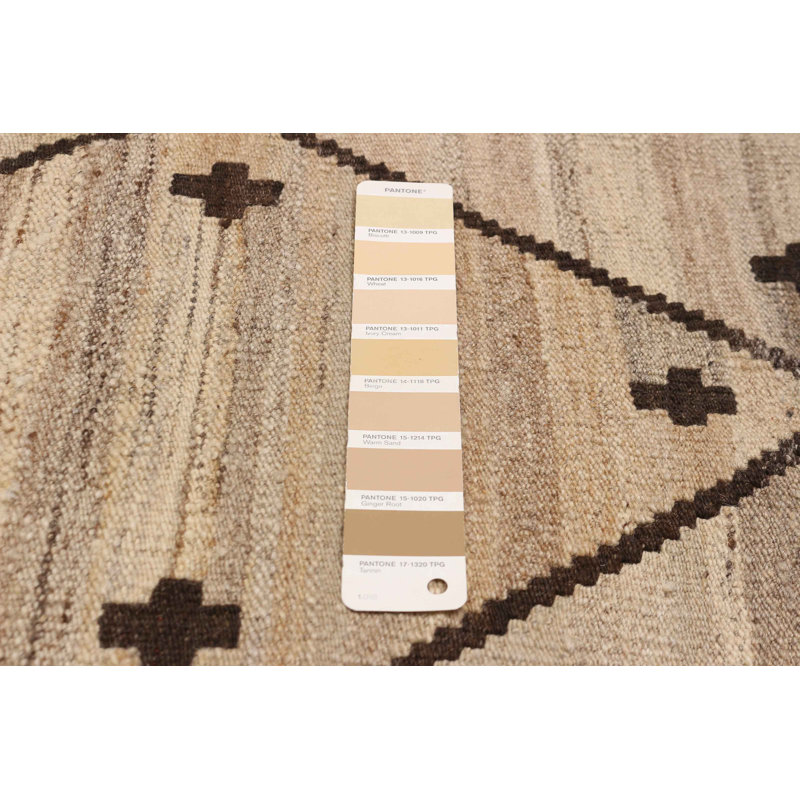Tapis unique en laine nouvel âge rectangulaire 5 pi 2 po x 6 pi 11 po beige