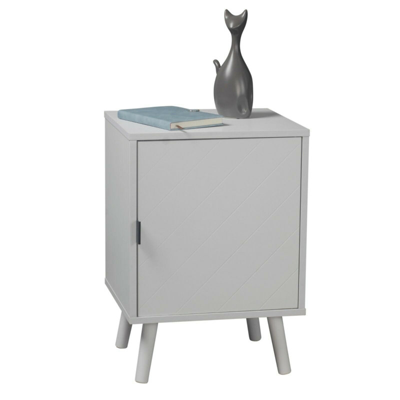 Dillard 40cm W Manufactured Wood Bedside Table, White