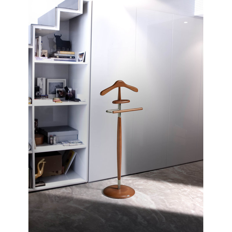 Frese Solid Wood Freestanding Valet Stand, Walnut