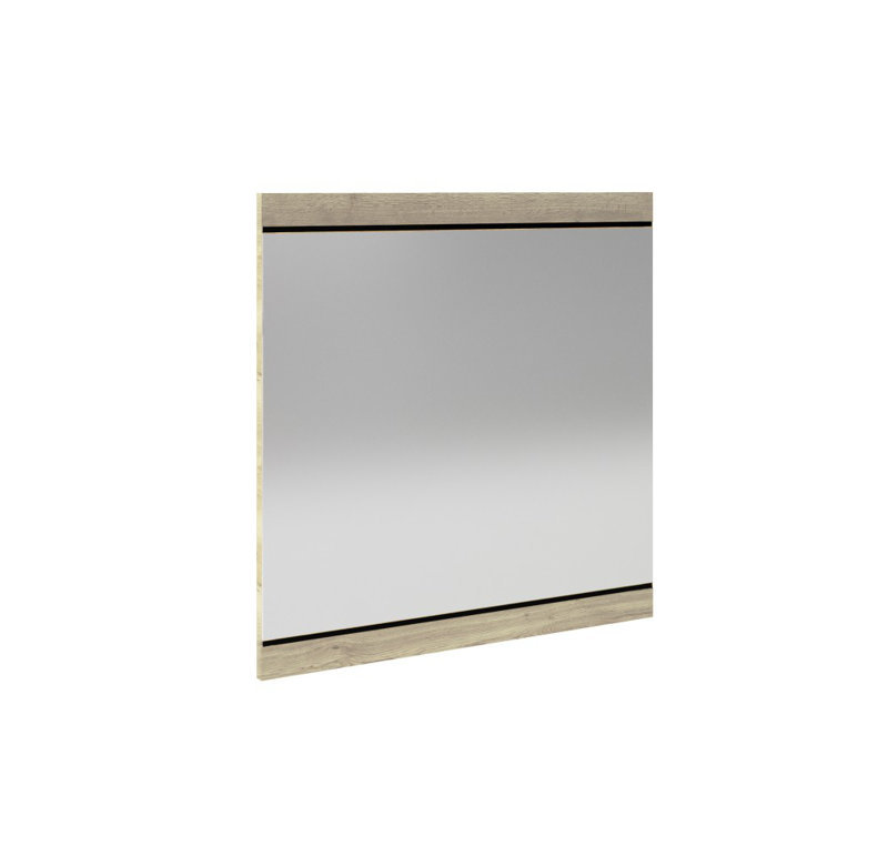 Mcduffy Glass Flat Wall Mirror, Oak Bardolino Grey