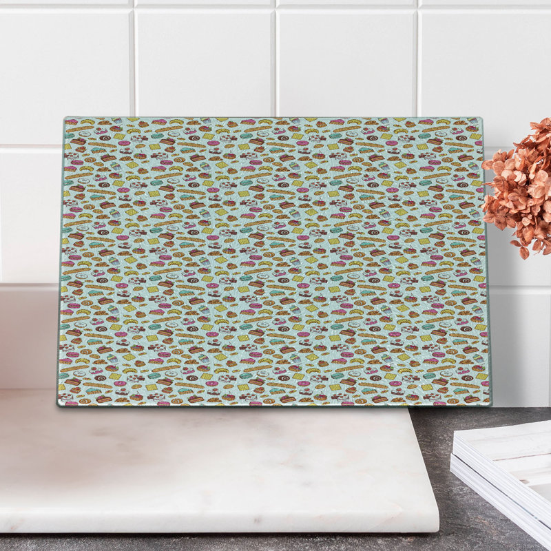 Multicolore planche à découper en verre trempé Ambesonne