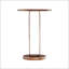 Table d'appoint ronde en bronze antique Tareel avec piédestal ovale unique, parfait pour un décor moderne et traditionnel.