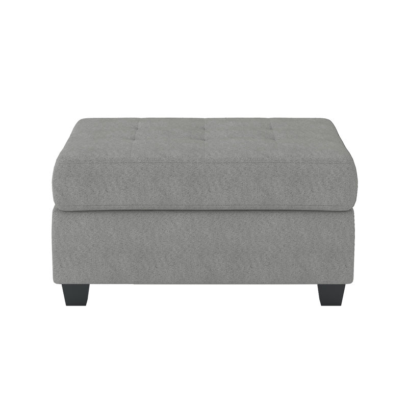 Repose-pieds capitonné en microfibre gris avec rangement capitonné Modern Living Furniture 1 pièce