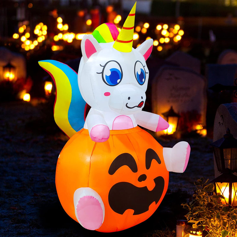 Licorne gonflable en citrouilles