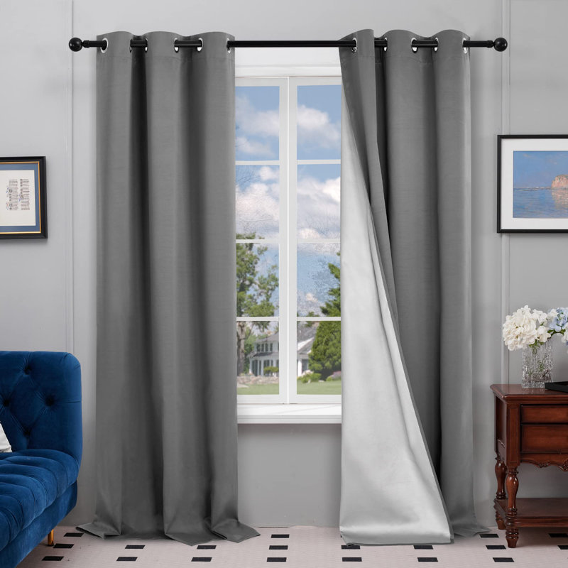 Centerview Blackout Curtains / Drapes Pair, 42" W x 84" L, Light Gray