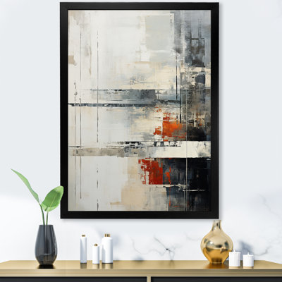 Abstrait noir et rouge sur route - Collages abstraits, reproductions d'art mural