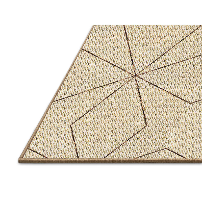 Tapis géométrique beige clair, Rectangle 4 pi x 6 pi