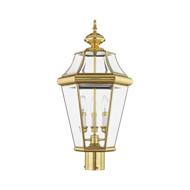 Tête de lanterne câblée à 1 lumière de 25 po H Creason, Laiton poli