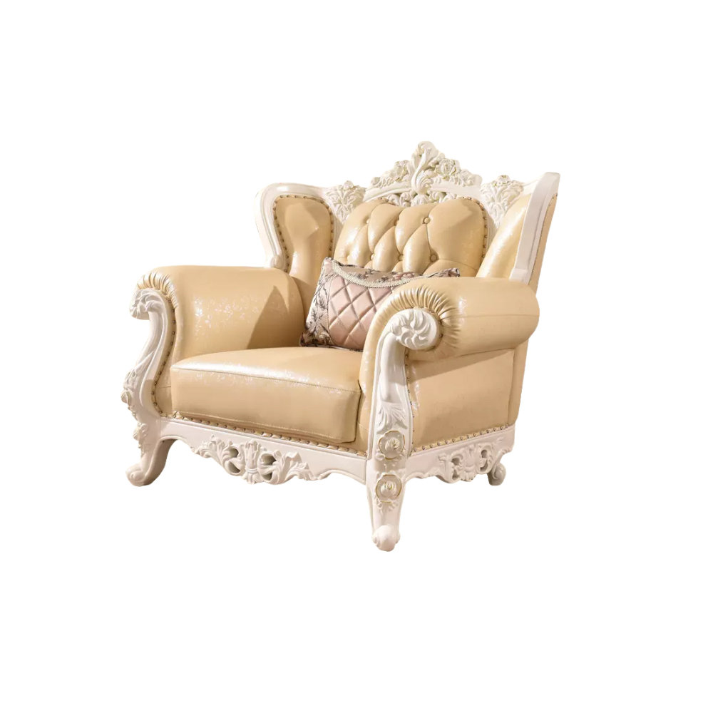 Romero European style solid wood carved sofa chair | Wayfair
