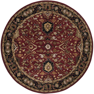 Graziani Oriental Hand-Tufted Wool Burgundy/Black Area Rug