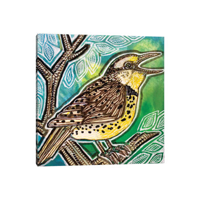 Meadowlark Singing 1 Piece Wrapped Canvas Painting