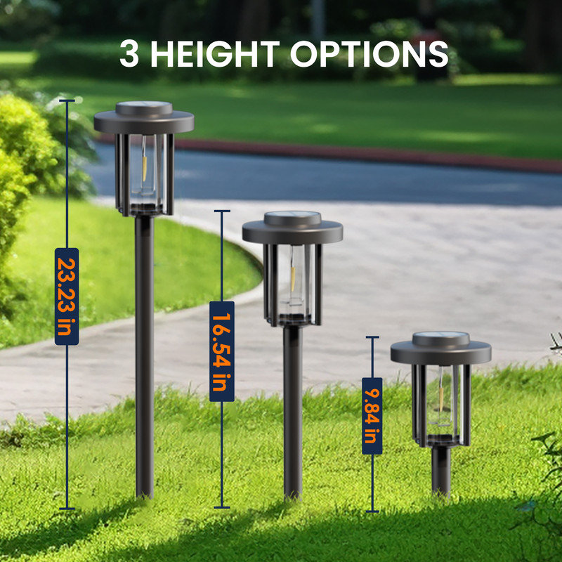 8 Pack Solar Pathway Lights for Garden and Walkway, IP65 Waterproof Outdoor Landscape Lighting, Warm White Solar Powered Decor