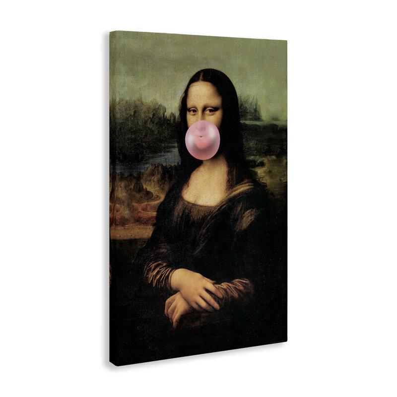 Art mural sur toile Mona Lisa & Bubblegum par Reinders, H 20 po x l 30 po