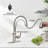 Single Handle Pull-Down Kitchen Faucet, 360-Degree Rotating Stainless Steel Faucet, 3 Water Flow Modes, 1-Hole Or 3-Hole Installation.-114398734