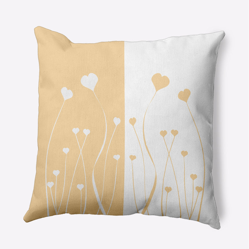 Floral Polyester Throw Pillow, 16"H x 16"W, Square
