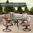 Bucher 4 - Person Patio Dining Set with Round Table , Cushions Included