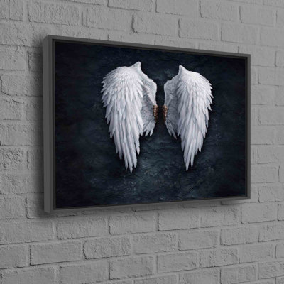 Banksy Inspired Angel Art Featuring Fashion Wings in Abstract Design on Canvas for Modern Wall Decor