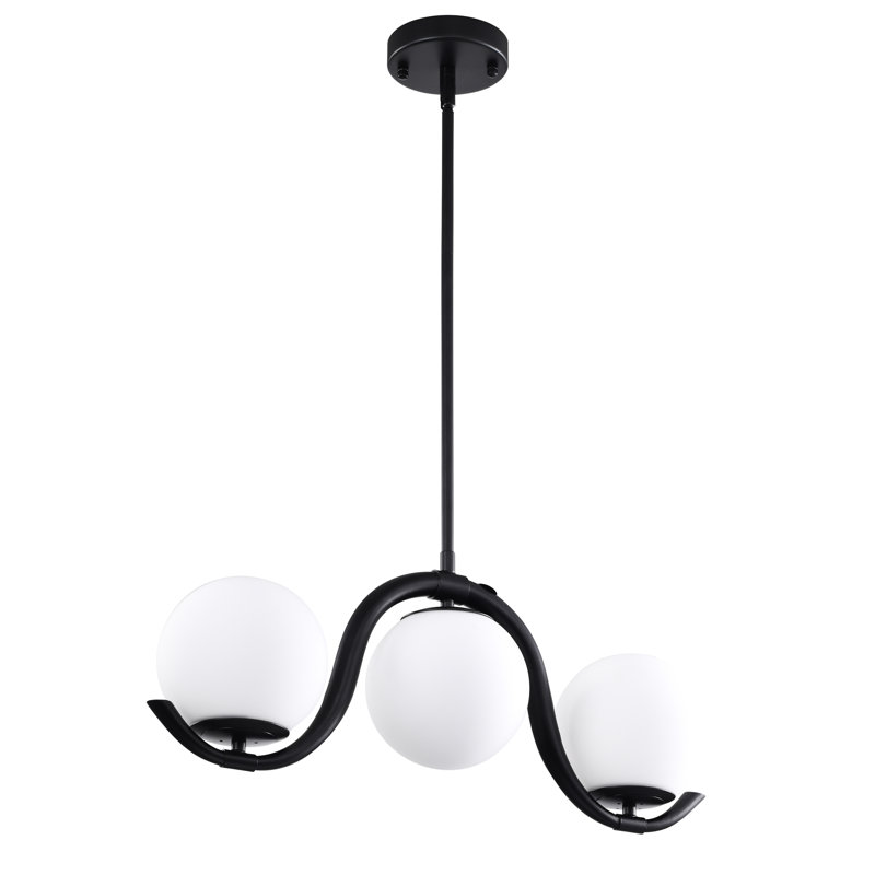 Luminaire suspendu verre opaque 24 lumières 3 lumières Zani