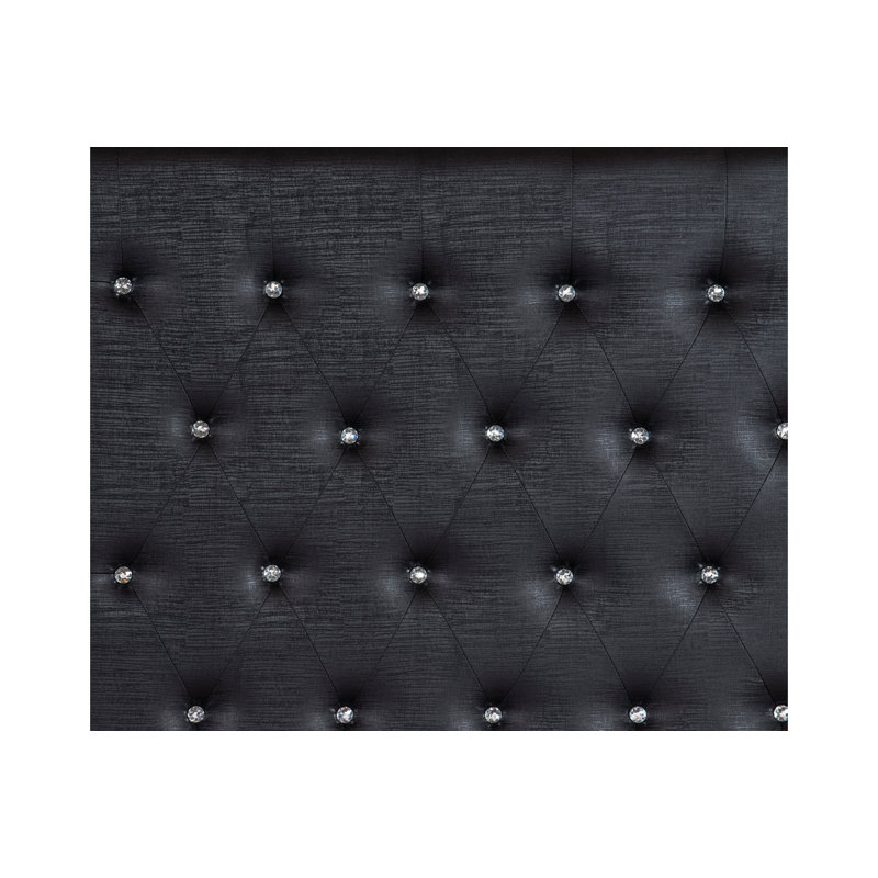 Ensemble de chambre avec très grand lit plateforme 3 pièces Kadijha, Noir