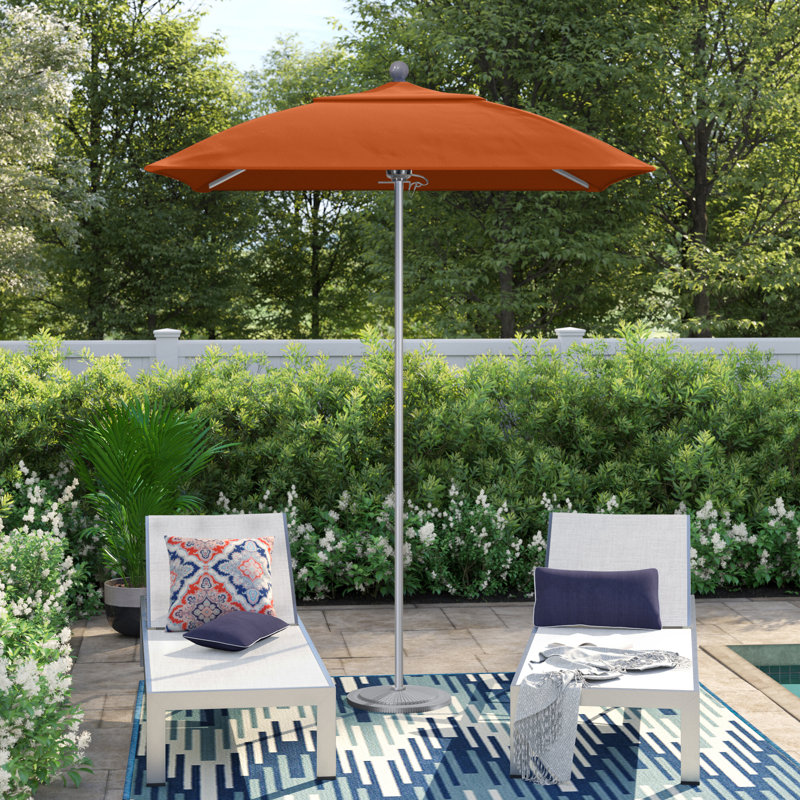 Parasol de marché carré 6 pi Hibo, Bronze, Toile Sunbrella® toscan