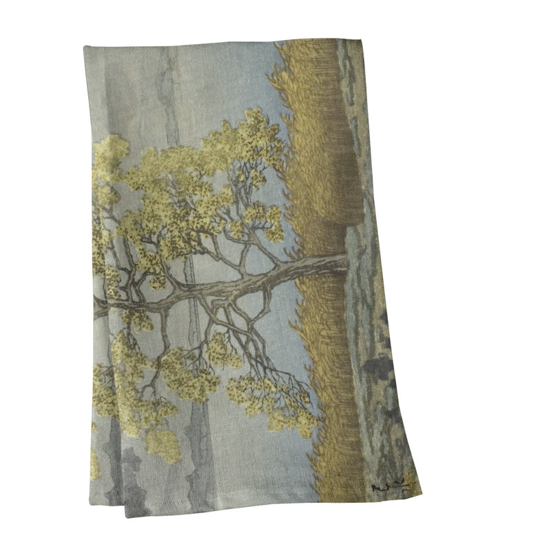 Serviette de thé sur le shore, Sergé de coton, Jaune