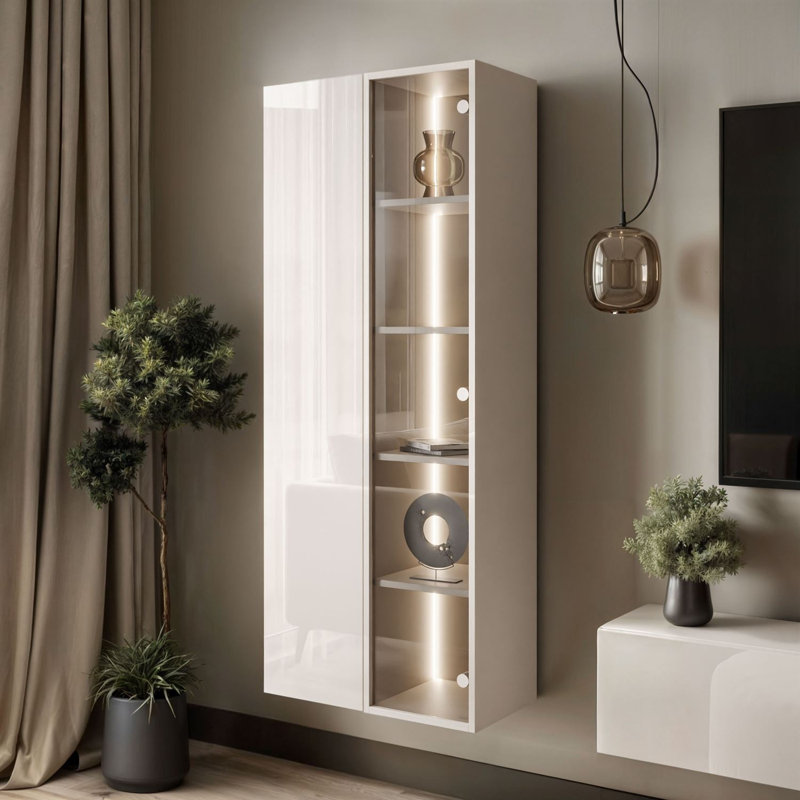 CARMEN wall-mounted display cabinet with LED lightin