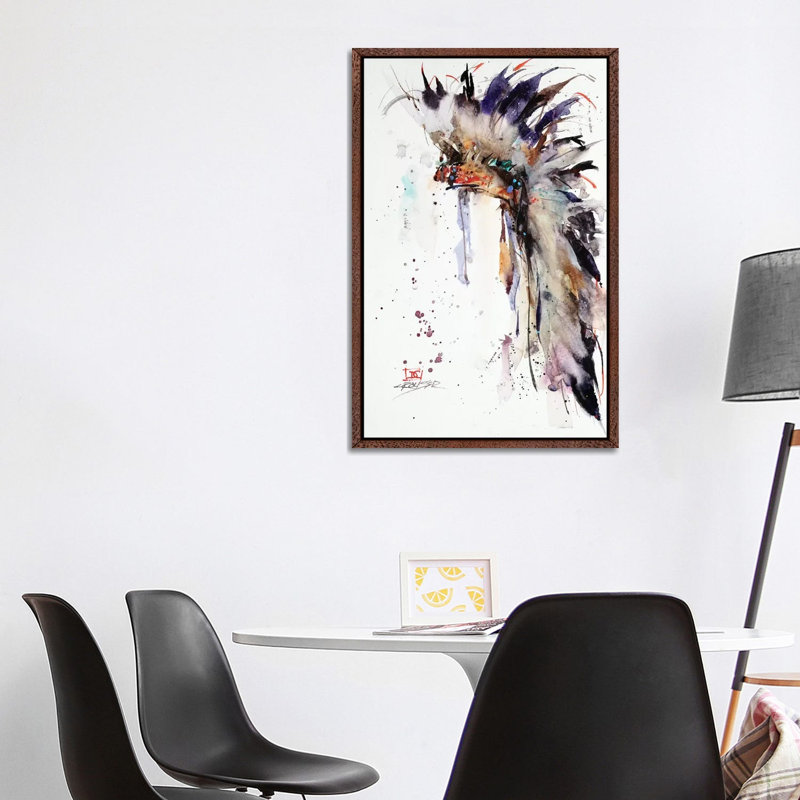 Headdress I 1 Piece Painting on Canvas, 101.6 cm H x 66.04 cm W, Classic Brown Wood Framed