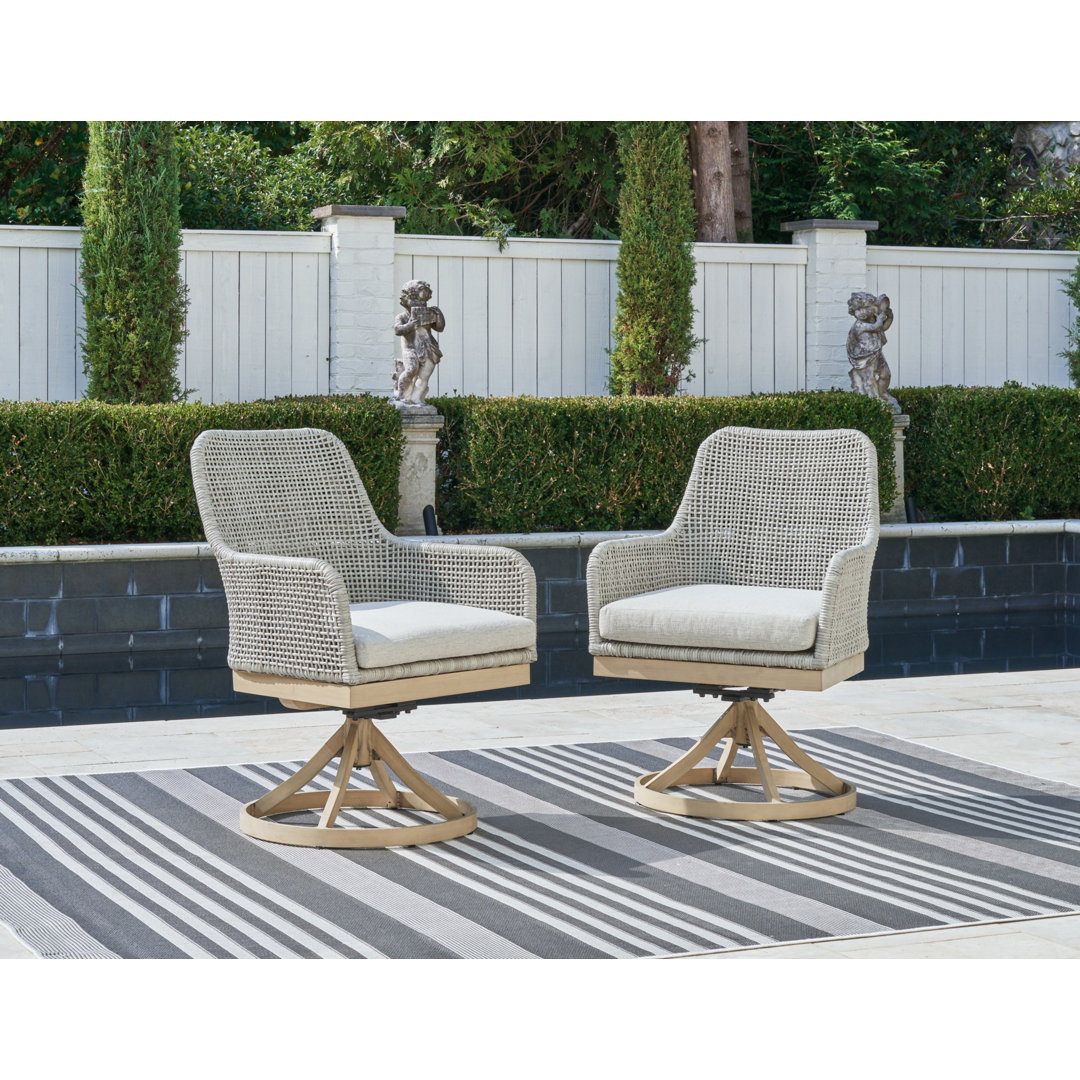 Avoree Outdoor Dining Armchair with Cushion (Set of 2) Bay Isle Home™