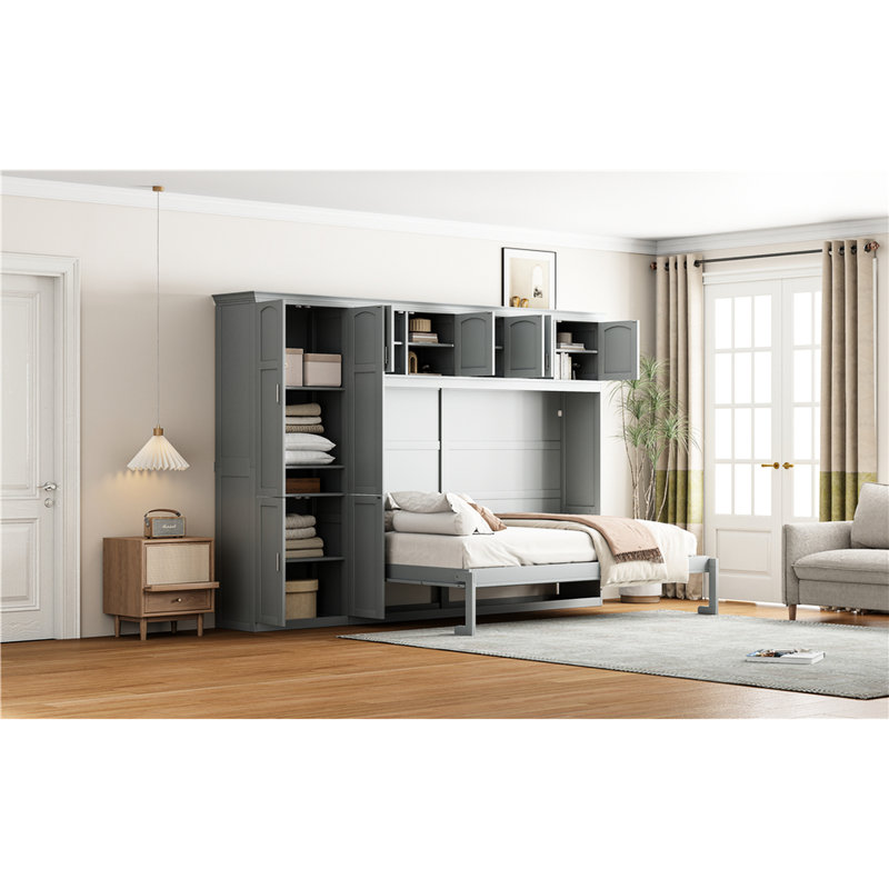Queen Size Bed In Gray - Versatile And Functional Size, Transform Your Living Space