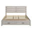Ensemble de chambre à coucher Kingsley Coastal blanc, format King, 3 pièces, avec lit de rangement, commode et miroir.