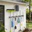 Support mural pour vadrouille et balai en acier inoxydable - 5 fentes et 4 crochets pour le rangement des outils