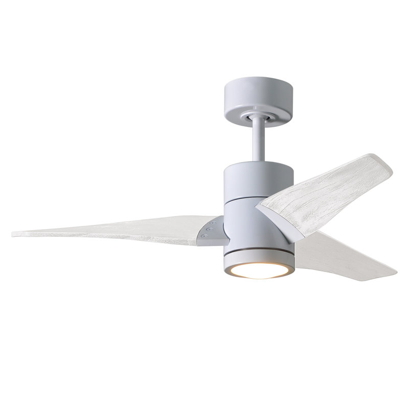  Ventilateur de plafond standard à 3 pales à DEL avec ensemble d'éclairage inclus, Blanc brillant, 42", Blanc mat