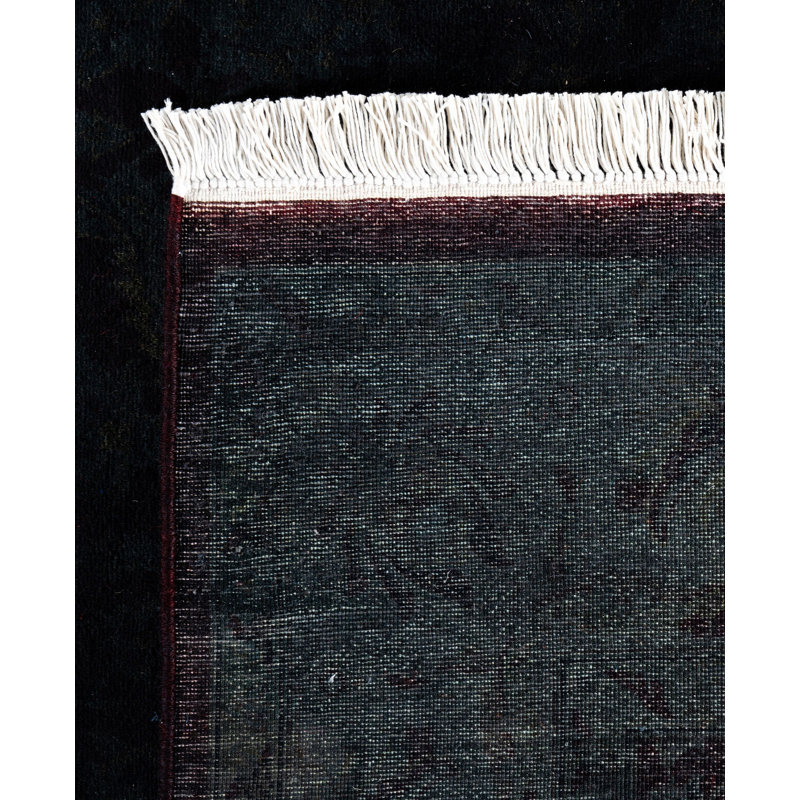 Overdyed One-of-a-Kind Rectangle 4'1" X 6'5" Hand Knotted Area Rug