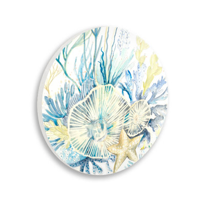 Underwater Sea Shells Circular Wall Plaque by Patricia Pinto